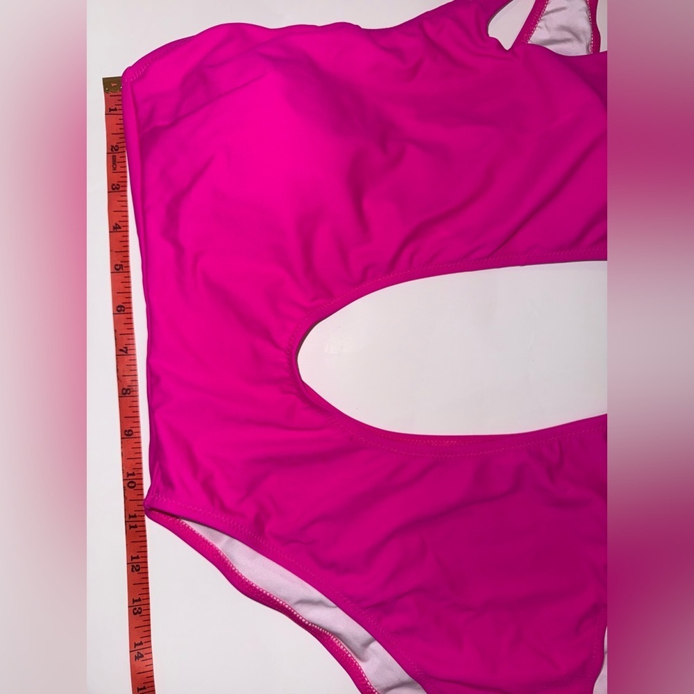 Hilinker Hot Pink Cut-Out One-Piece Swimsuit XL NWT - Picture 4 of 13
